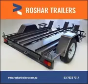 MOTOR BIKE 6X4 TRAILER WITH 3 CHANNELS, LOADING RAMP & NEW TYRES