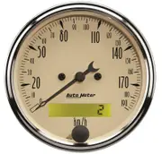 Auto Meter Antique Beige Speedometer 3-1/8" In-Dash Programmable 0-190 kph
