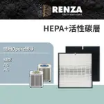 【RENZA】適用OPURE 臻淨 A5 A6 空氣清淨機(HEPA濾網+活性碳濾網 濾芯)