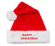 Christmas Adult Unisex Santa Claus Hat Cap Home Warm Plush Elastic Cosplay Happy