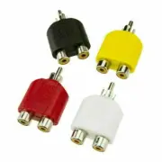 4PCS RCA Y Splitter AV Audio Video Plug Converter 1 Male to 2 Female Adapter