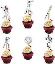 Baseball cupcake topper
