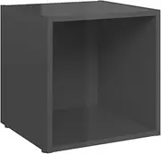 vidaXL TV Cabinet Living Room Bedroom Entertainment Centre TV Stand Console HiFi Cabinet Home Organiser High Gloss Grey Engineered Wood