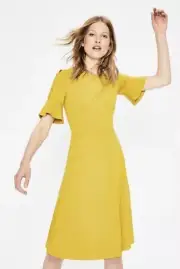 NWT Boden Alexis Mulled Wine Jersey Knit Peek-A-Boo Flutter Slv Dress US Size 6