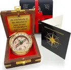 The Dream Chaser Compass in Wooden Box - 2025 Graduation Gifts for Him, College,