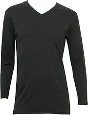 WACOAL MEN(ワコールメン) WL6103 Warm Inner V-Neck 3/4 Sleeves, 100% Cotton, Heat Retention, Provides Continuous Softness, Static Cling and Pilling, Extended Back Hem Design, BL, LL