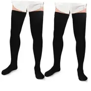 2 Pairs Thigh High Men's Compression Socks 20-30 Mmhg Compression X-Large