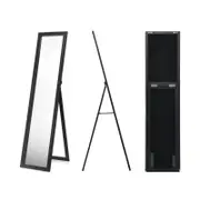 Costway Full-length Wooden Mirror Free-Standing Mirror Floor Mirror - Black