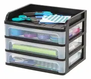 Multifunction 3 Tier Plastic Organizer Storage Box w/ Drawer