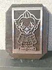 Pennywise Stephen King Stainless Steel On Wood Wall Art 6"x7"