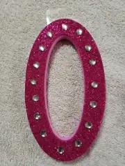 Stick to wall, Teaching or crafts Foam Diy Pink Glitter Letter O 0 Class decor