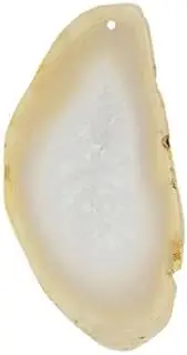 Vaveren Agate Slice Pendants Set for Artistic Creations, Primary Color, 2 Pcs