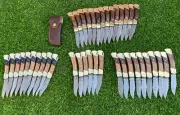 Lot Of 40 Pieces Handcrafted Back Lock Damascus steel Outdoor Folding Knife
