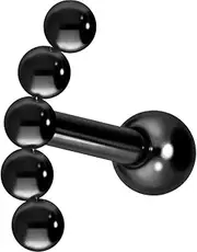 [PIERCINGLINE] Titanium Ear Piercing | 5 Balls | Piercing Jewellery Ear Plug Helix | Choice of Colours, Titanium