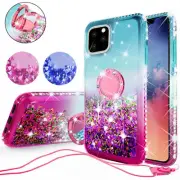 for iPhone 11 PRO MAX - Cute Girls Glitter Ring Motion Gradient Hybrid TPU Case