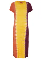 The Elder Statesman Tie-dyed Cotton-blend T-shirt Dress - Multicoloured - L (UK14 / L) L (UK14 / L)