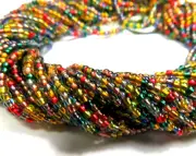 11/0 FULL HANK ~ COPPER LINED MIX ~ GLASS SEED BEADS ~ 12 Strands