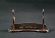 Wenge Samurai Sword Holder Stand Wakizashi Katana Assembly Display Rack 2 Tier