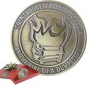 Dumpster Fire Desk Coin,Hilarious Challenging Humor Coin | Dumpster Fire Decoration for Competitions, Pranks, Reward, Appreciation