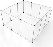 BRIAN & DANY Pet Playpen, Portable Large Plastic Yard Fence for Small Animals, 12 Panels, 27.7 X 19.7 inches, Smoke Grey