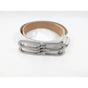 Balenciaga Canvas Embossed Coated Signature Belt in White BNWB 110cm