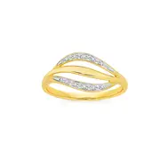 9ct Diamond Swirl Ring