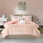 Intelligent Design Cal King Size Comforter Set 5-Pcs Microfiber Blush + Gold