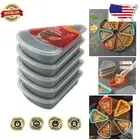 5-Pack Triangular Silicone Pizza Slice Containers, Microwave & Dishwasher Safe