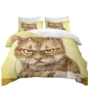 Cool Cats Art Serious Kitten Quilt Cover