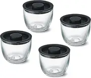 S'well 12oz Glass Prep Bowl Set of 4 for Easy Meal Prep, Black, Made from Durable Tempered Glass, Nests Inside 21.5oz S'well Eats