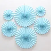 Blue Hanging Paper Fans Party Decoration Set Wall Background Ceiling Hanging Dec