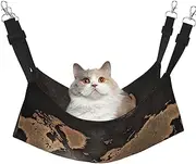 EdWal Rust World Map print Soft Sleeping Hammock Cat Hammock for Cage Hanging,Pet Hammock Bed Adjustable for Small Animals