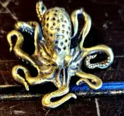 Solid Brass Detailed Octopus Figurine Sealife Sculpture