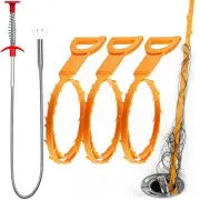 Snake Drain Hair Clog Remover Tool, 34 Inch Stainless Steel Claw and 3 Pack 1...