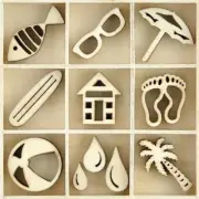 Kaisercraft ~ WOODEN FLOURISH PACK ~ Summertime