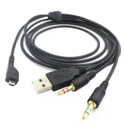 3 in 1 2M Headset Cable Audio Cable for SteelSeries Arctis 3/5/7/Pro Headphones