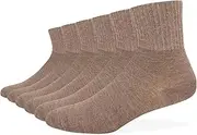 [Run After Wind] Women's Cotton Half Crew Socks Basic Pure Color Casual Socks, 6 Pairs