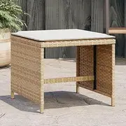 Garden Stools with Cushions 4 pcs Beige 41x41x36 cm Poly Rattan,Comfortable Outdoor Rattan Stools with Washable Cushions for Patio, Balcony, and Garden