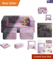 Kids Couch, Glow in The Dark Modular Kids Explore Sofa for Toddler 3 in 1 Fol...