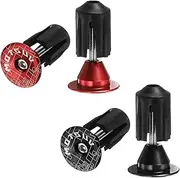 uxcell 2Pair Bar End Plugs Aluminum Handlebar End Caps Bike Plugs 0.7oz Expanding Locking for MTB Road BMX Fixed Gear Bike, Red Black