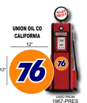 (UNIO-1) 12" UNION 76 GASOLINE GAS PUMP OIL TANK DECAL by Unocal