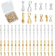1 Box 5 Size Brass Pinch Bail Pendants, Pinch Clip Bail Clasp Dangle Charm Bead