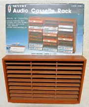Vintage Sentry Audio Cassette Rack in Original Box - NOS - Holds 30 Cassettes