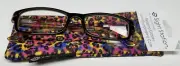 +1.00 SIGHT STATION WOMENS Animal Print FASHION READING GLASSES + CASE New $20