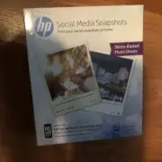 HP Social Media Snapshots 25 4”x 5” Sticky Back Photo Sheets NEW IN PACKAGE