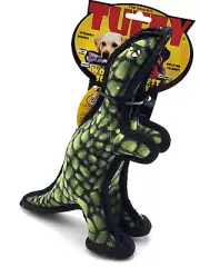 Tuffy Jr T-Rex Squeaky Durable Floating Toss Tug & Shake Dog Toy 9x11"