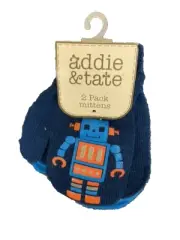 Addie & Tate - 2 Pack Boys Mittens, Childrens Size 2T-4T
