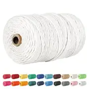 Macrame Cord, 3mm x 220 Yards (about 200m) Cotton Rope, 100% Natural White