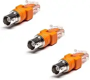 keisnoaja 3 Pcs BNC Female to RJ45 Adapter, 180 Degree Straight Coaxial Coax Barrel Coupler Adapter RJ45 to RF Connector for Computer Peripheral Equipment