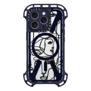 iPhone 16 Pro Ultra Bounce Case MagSafe Compatible FACE MOSAIC SKETCH 1 CLEAR CASE IPHONE, ABSTRACT MINIMAL PEOPLE ILLUSTRATION By Ebi Emporium